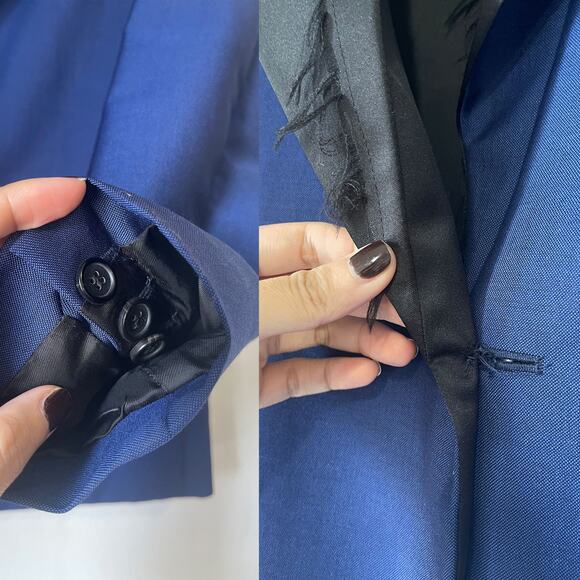 ACNE STUDIOS Cast Shark Wool Mohair Tuxedo Blazer Jacket in Blue Size 36/S - Picture 8 of 15